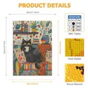 JU7CER 5D Full Round Drill Diamond Painting Kit - Black Cat | Adult Fun Animal Crystal Art | Home Wall Decor & Gift 12×16 Inches (30×40cm) image 7