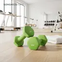 SONGMICSHOME  Haltère de fitnesse, en vinyle, haltères hexagonaux pour entraînement à domicile, fitness, vert image 3