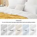 LeBonsoir Parure de lit brossée avec 1 housse de couette 260 x 240 cm et 2 taies d’oreiller 65 x 65 cm, avec fermeture éclair - Blanc image 5