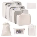 8 Pcs Travel Packing Cubes Set, Premium Luggage Organizers, Multi-Size, Beige, Great for Family Travel & Backpacking image 3