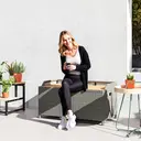 Outsunny PE Rattan Outdoor Storage Bench, Aluminium Garden Bench with Storage Underneath w/ Zipped Inner Lining, Rods for Deck, Grey image 1