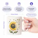 Alphynix 1 Mug céramique blanc 33cl avec un design vibrant de tournesol et papillon, cadeau réconfortant pour anniversaire ou célébration,Le cadeau de la saint-valentin, cadeau d’anniversaire image 7