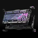 GravaStar Mercury K1 Pro 75% Tri-Mode Keyboard, QWERTY US layout, Gasket Hot-Swappable Mechanical Keyboard Wireless With RGB Backlight, Win/Mac, Cyberpunk Edition - Black image 7