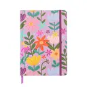 Jubiluu Carnet ligné A5 à couverture rigide texturée avec marque-pages et élastique - Spring Meadow image 0