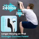 TAILI Poignées de douche pour personnes âgées à ventouse, lot de 2 barres d'appui de douche de 12 pouces pour seniors, barres d'appui pour baignoires et douches, poignée de sécurité amovible sans perçage, Noir image 1