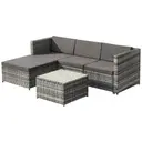 Garden Corner Sofa rattan Garden Furniture Patio Set Garden Entertaining Set Garden Rattan Furniture Lounge Set,Grey  image 0
