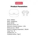 MINISO MS106 kabellose Bluetooth 6.0-Ohrhörer mit hochwertigem klang, IPX5 wassergeschützt, KI-Sprachübersetzung und integriertem Mikrofon; TWS; geeignet für büro, sport, lernen und telefonate image 9