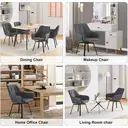 CLIPOP 360° Swivel Dining Chairs Green Faux Leather Upholstered Kitchen Chairs without Wheels Ergonomic Office Desk Chair with Arms and Metal Legs for Home Restaurants 0407-s grey 55*45*82.5 cm image 6