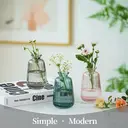 Vases for Flowers Small Vase for Table Decoration, 3Pcs Vintage Bud Vases Coloured Ribbed Mini Vase Set for Kawaii Living Room Decor Bedroom Wedding Centrepieces image 1