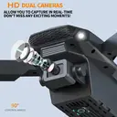 FACEGLE E88 Drohne mit optischer Stabilisierung und barometrischem Druck, leichtem faltbarem Gehäuse, Front-LED-Licht, 360° automatischer Rolle - ideal für Anfänger (FPV Mini-Drohne FPV) (Schwarz) image 6