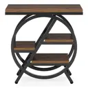 Tribesigns Table d'appoint 3 niveaux avec rangement Cadre métallique géométrique style industriel Marron rustique image 6