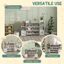 AIYAPLAY Kids Bookshelf and Toy Storage Organiser with 8 Removable Storage Bins, Toy Organisers with Bookshelf for Playroom, Kids Room, Nursery, White image 2