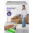 MONSGA MV3 Cordless Vacuum Cleaner, 45KPa 400W Stick Vacuum for Home, 50Mins Anti-Tangled Vacuum Cleaner with Charging Dock, Light-weighted Handheld Vacuum for Pet Hair/Carpet/Floor, LED Touch Display image 1