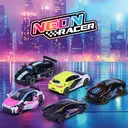 Majorette Neon Racers 1:64 Die-Cast Metal 5 Car Gift Set， Black with Neon Accents image 1