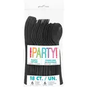Unique Plastic Cutlery, Black, 18 pack image 1