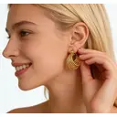 Boucles d'oreilles puces rondes en forme de C, style européen et américain, VoxorAI, toutes saisons image 1