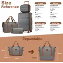 Kono Suitcase Lightweight ABS Hard Shell Carry-Ons Cabin Case Luggage Set with TSA Lock Luggage Sets with beauty case Included Duffels Bag & Toiletry Bag for TravelGrey/Brown image 1