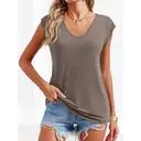Women's' Cap Sleeve Casual Loose fit Basic Shirts Tank Tops (darkgray， L) image 0