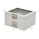 JORDAN&JUDY Multi-Layer Jewelry Box Small Earring Box Ring Storage Box Necklace Box Earring Jewelry Case - 3 Layer White image 9
