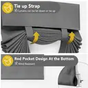 Deconovo Blackout Plain Fabric Hook & Loop Door Curtain, 1 Pc 66 x 175 Light Gray image 3