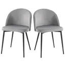 HOMCOM Dining Chairs Chic Velvet Grey/Black 2pcs image 1