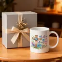Alphynix 1 Mug blanc 33cl avec citation "Laisse-moi te parler de mon Jésus" & design croix de bois fleurie, cadeau chrétien inspirant de Noël ou Thanksgiving,Le cadeau de la saint-valentin, cadeau d’anniversaire image 4
