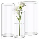 Yuejia Lot de 3 vases cylindriques en acrylique transparent - 25 cm/20 cm image 1