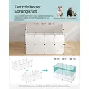 SONGMICS Outdoor-Haltungskasten mit Bodenplatten, Spielbox, Haltungskasten für Meerschweinchen, Hamster, Kaninchen und Igel, aus Kunststoff, 143 x 73 x 46 cm, Weiß, Modell LPC02W image 7