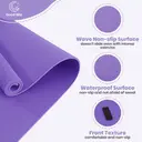Miss Lulu Good Nite Yoga Mat Exercise Mats Workout Pilates Fitness Mat for Women Men Non-Slip Thick 10mm High Density Gymnastics Mats with Carry Strap Tpe 183 x 61 x 1cm (Green/Black) Purple 183*61*1cm image 2