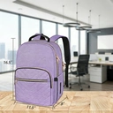 Laptop Backpack for Women， School Backpack Bag 15.6 Inch Lightweight for Travel Work With USB Charging Port Waterproof， Anti theft Rucksack Girls Ladies for University College Large， Purple， New Year Sale ， Top gift picks image 3