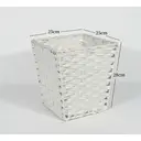 KEVAHOME Lot de 2 paniers à déchets en polypropylène (PP) façon rotin - Blanc - 10 x 10 x 11" H image 1