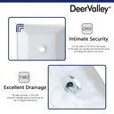 DeerValley Bathroom Vessel Sink, Ceramic Bathroom Basin Square Porcelain Countertop Basin for Bathroom, Above Counter Bathroom Sink 40 x 40 x 12cm (White) image 4