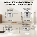PURECOOK Triple-Ply Stainless Steel Cookware 4-Piece Set Series – 34cm 316 Stainless Steel Wok, 18cm 304 Stainless Steel Milk Pot (with Lid), 24cm 304 Stainless Steel Steamer & Soup Pot (with Lid and Steamer Insert), 28cm 304 Stainless Steel Frying Pan (Lid-Free)  zwilling image 7
