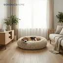 SONGMICS Panier pour chien avec bords surlevés rond kaki - 90 x 20 cm image 1