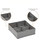 ANQI Organisateur de tiroirs de commode pour sous-vêtements, lot de 4 - Gris image 2