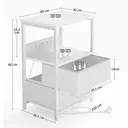 Seventable LED Bedside Table with Charging Station & 2 Storage Drawers - Small Nightstand with Double Plug Adaptor & 2 USB - Slim Bedside Cabinet for Bedroom Living Room Sofa Couch image 1