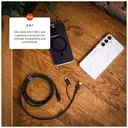 FIXED Câble USB-C vers USB-C tressé avec adaptateur Lightning, 3 m, Certifié MFi, Charge Rapide PD 60W, Gris image 4