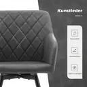CLIPOP Faux Leather Dining Chairs, Set of 2, 360 °Swivel Upholstered Kitchen Chairs Armchair with Backrest and Metal Legs for Home Office Bedroom Living Room Lounge 0588 light grey 54.5*60*84 cm image 2