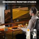 HOMCOM L Shaped Gaming Desk with LED Lights and Power Outlets, 150cm Corner Computer Desk with Monitor Stand and Storage Shelves, Home Office Desk for Small Space, Rustic Brown image 5