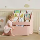 AIYAPLAY Kids Bookshelf, Bookcase Toy Storage Organiser with 3 Tier Shelves, Drawer, for Bedroom, Nursery, Playroom, Classroom, Pink image 8