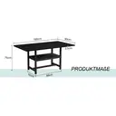 Table à manger rectangulaire style industriel 160×90×76 cm Étagère de rangement multifonction Table pour 4-6 personnes Pour salon/cuisine/salle à manger image 9