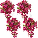 Yuejia 2Pcs 23.6in/60cmArtificial Fake Hanging Plants Flowers for Spring Decoration Outdoor Wedding Vine Plant Hibiscus Flowers Long Trailing Vines Realistic Plants for Front Door Porch image 10