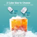 EUHOMY Ice Maker – Self-Cleaning Countertop Ice Machine, 9 Cubes in 6 Minutes, 2 Ice Sizes, 12 kg Daily Output, Portable with Handle, Ice Basket & Scoop for Home and Kitchen image 4