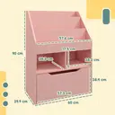 HOMCOM Kids Bookshelf with Storage Drawer, Children's Bookcase with Wheels, Toy Organiser for Bedroom, Playroom - Pink image 7