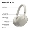 Sony WH1000XM5 Wireless Overhead Noise Cancelling Headphones - Silver image 9