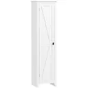 HOMCOM Armoire de Rangement sur Pieds buffet cuisine meuble de rangement pour Salle de bain Gain de Place Style Classique avec 2 étagères réglables- Hauteur 170 cm en Bois Blanc image 0