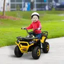 AIYAPLAY 12V Kids Electric Ride on ATV, Battery Powered Quad Bike with 4 Suspension Wheels, Forward Reverse Function Yellow image 8