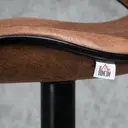 HOMCOM Bar Stool Set of 2 Microfiber Cloth Adjustable Height Armless Chairs with Swivel Seat, Brown image 8