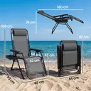 Outsunny Zero Gravity Chair, Folding Adjustable Sun Lounger Garden Recliner with Arm Pads, Cushion, Cup Holder and Headrest,  image 2