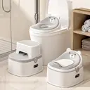Abattant WC ours pliable avec marchepied antidérapant pour enfants de 1 à 3 ans - Gris  image 1